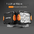 Universal LED front bumper light kit with black aluminium housing for off-road vehicle retrofitting