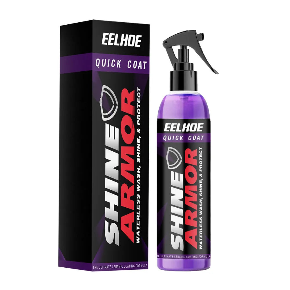Purple car nano coating spray bottle with hand spray trigger for vehicle maintenance.