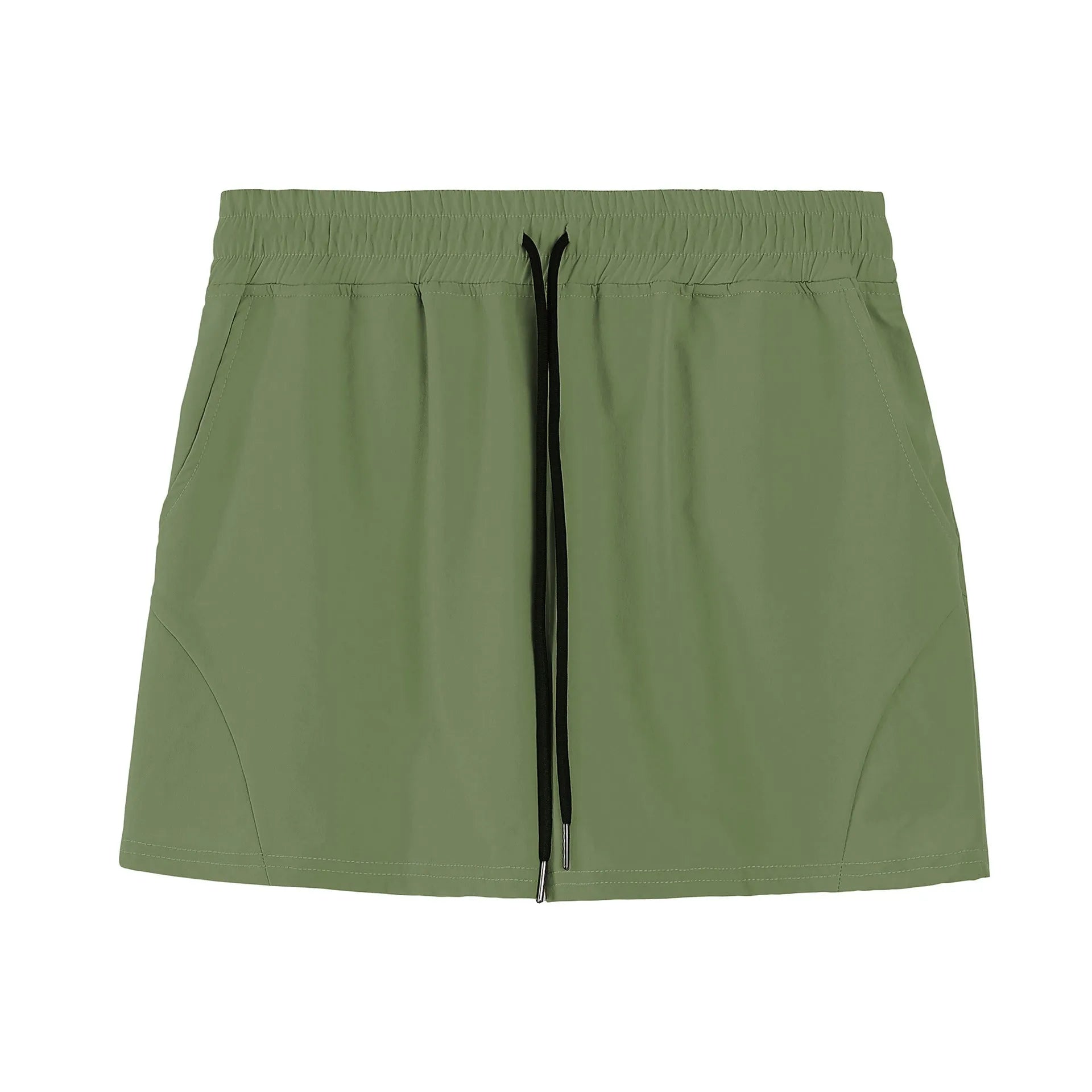 Men's thin grey polyester basketball shorts with an elastic waistband for summer sports.