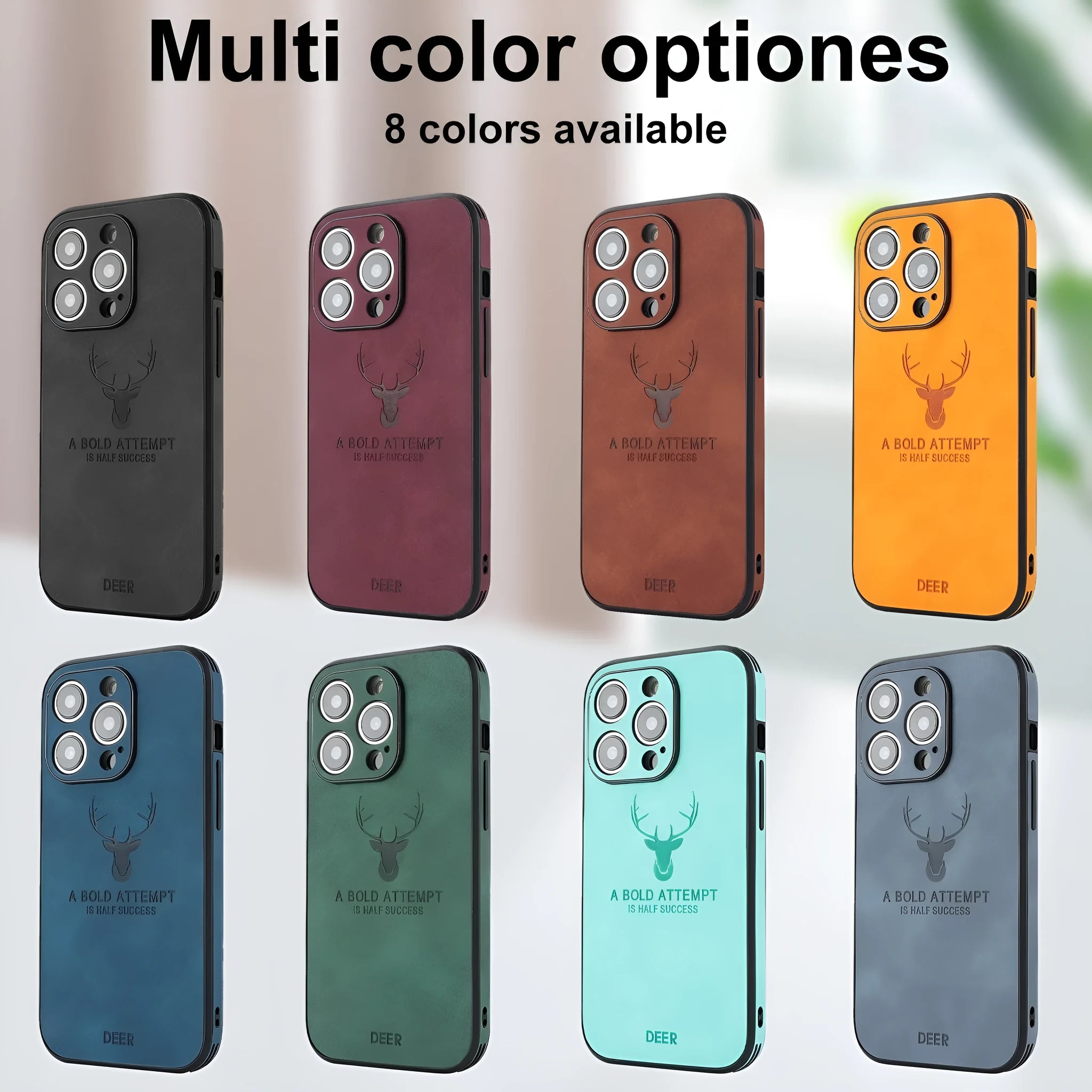 iPhone 16 magnetic charging case with 3D embossed moose head design in imitation leather