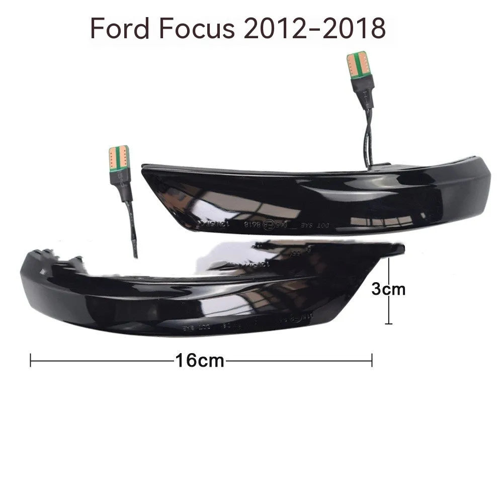 Ford Focus Mondeo rearview mirror waterfall light with blue and yellow LED options