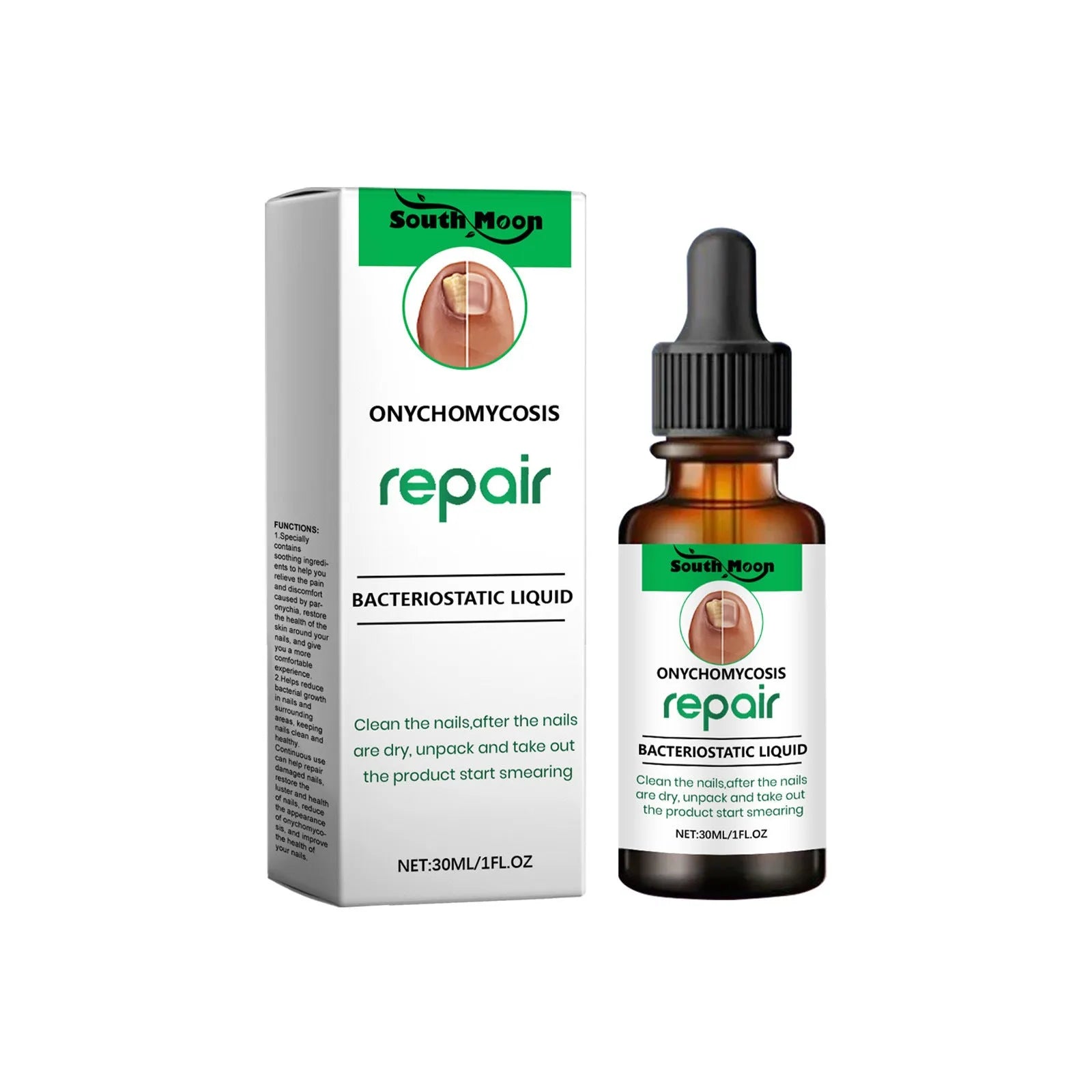 30ml bottle of clear nail care nursing solution for gentle daily cleaning
