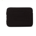 Black and white cotton cloth anti-seismic laptop bag showing tablet sleeve with internal coin pocket