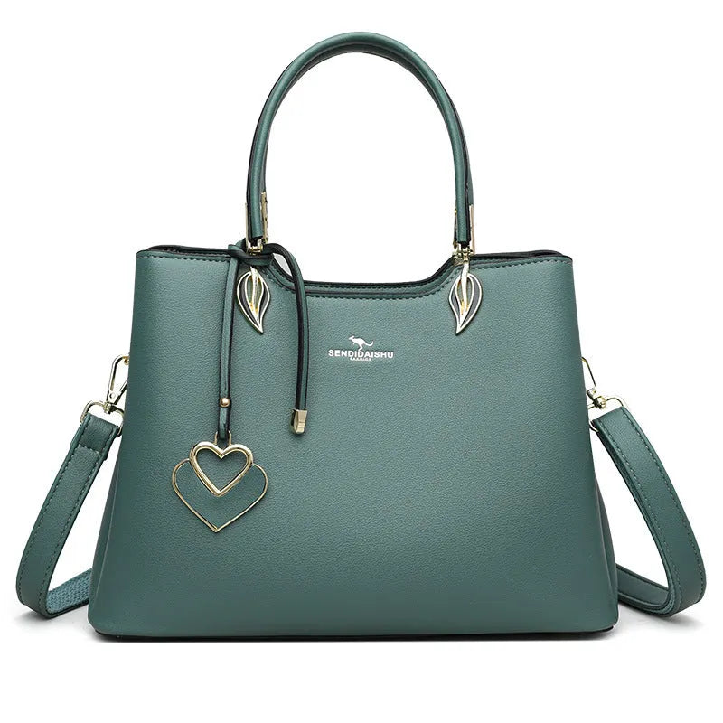 Women's messenger bag with multi-layer shoulder strap in seven colour options