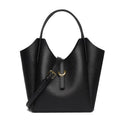 Genuine leather women's large capacity bucket bag in retro style with hand-held design