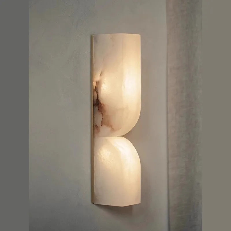 Copper wall-mounted lamp strip with warm light illumination in Nordic design