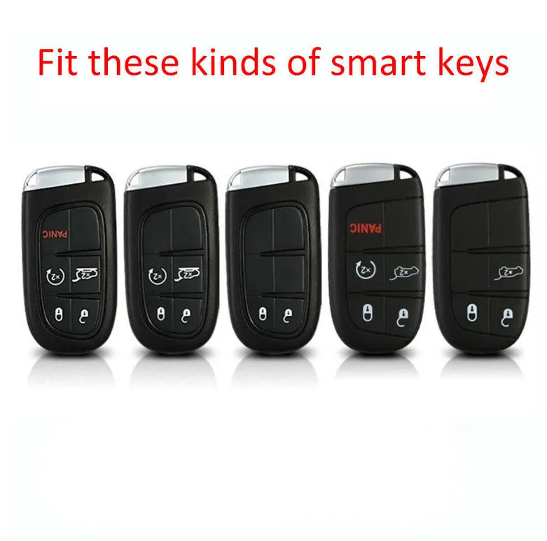 Silicone car key case with carbon fibre design for Dodge Chrysler Fiat remote keys