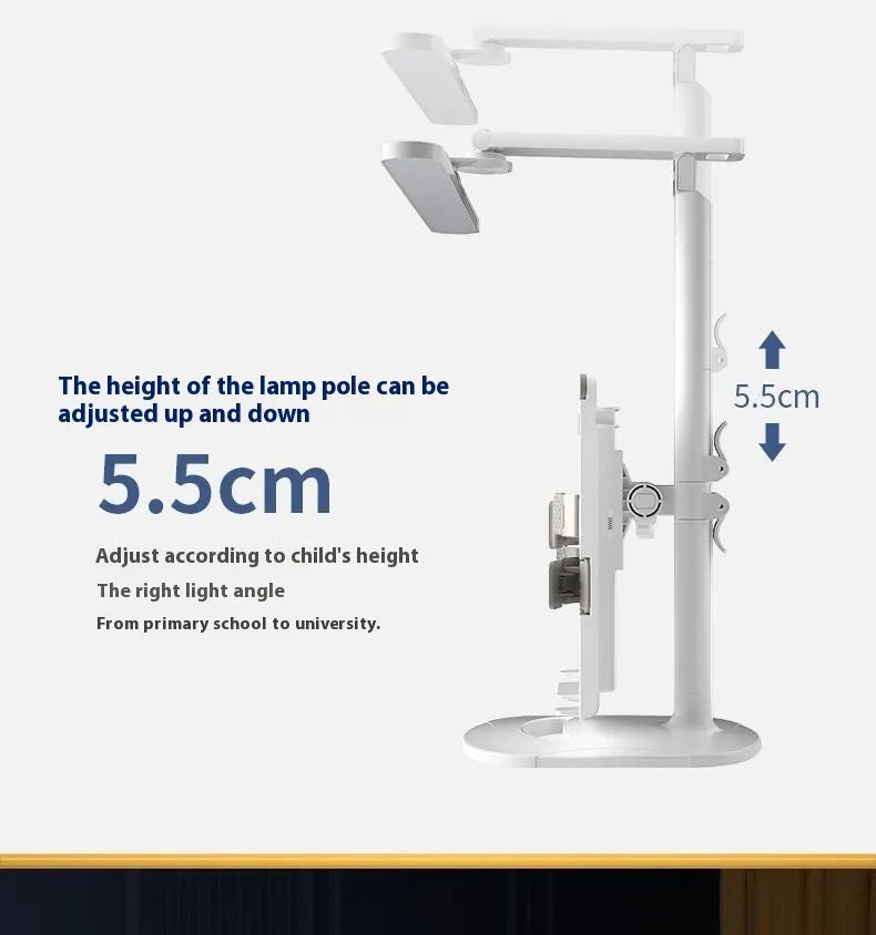 Adjustable reading bookshelf table lamp with dual power supply and three colour temperature settings