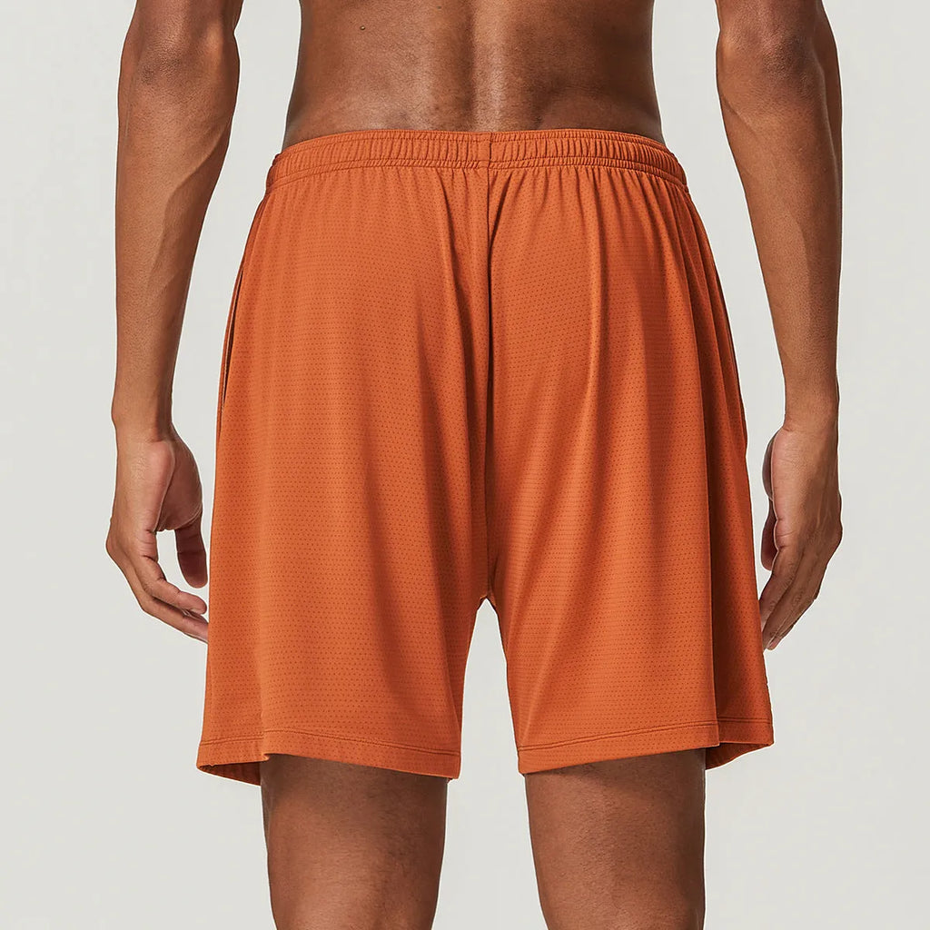 Men's quick-drying double-layer running shorts in multiple colours with mid-waist design for gym workouts