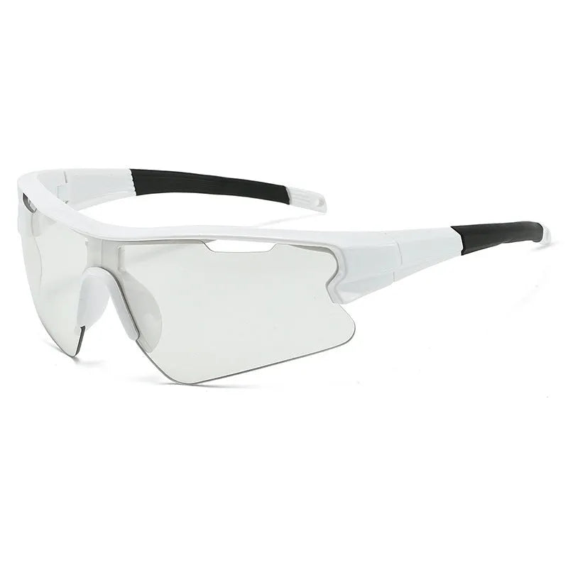 Windproof sports sunglasses with polycarbonate UV400 lenses in black frame grey lens option