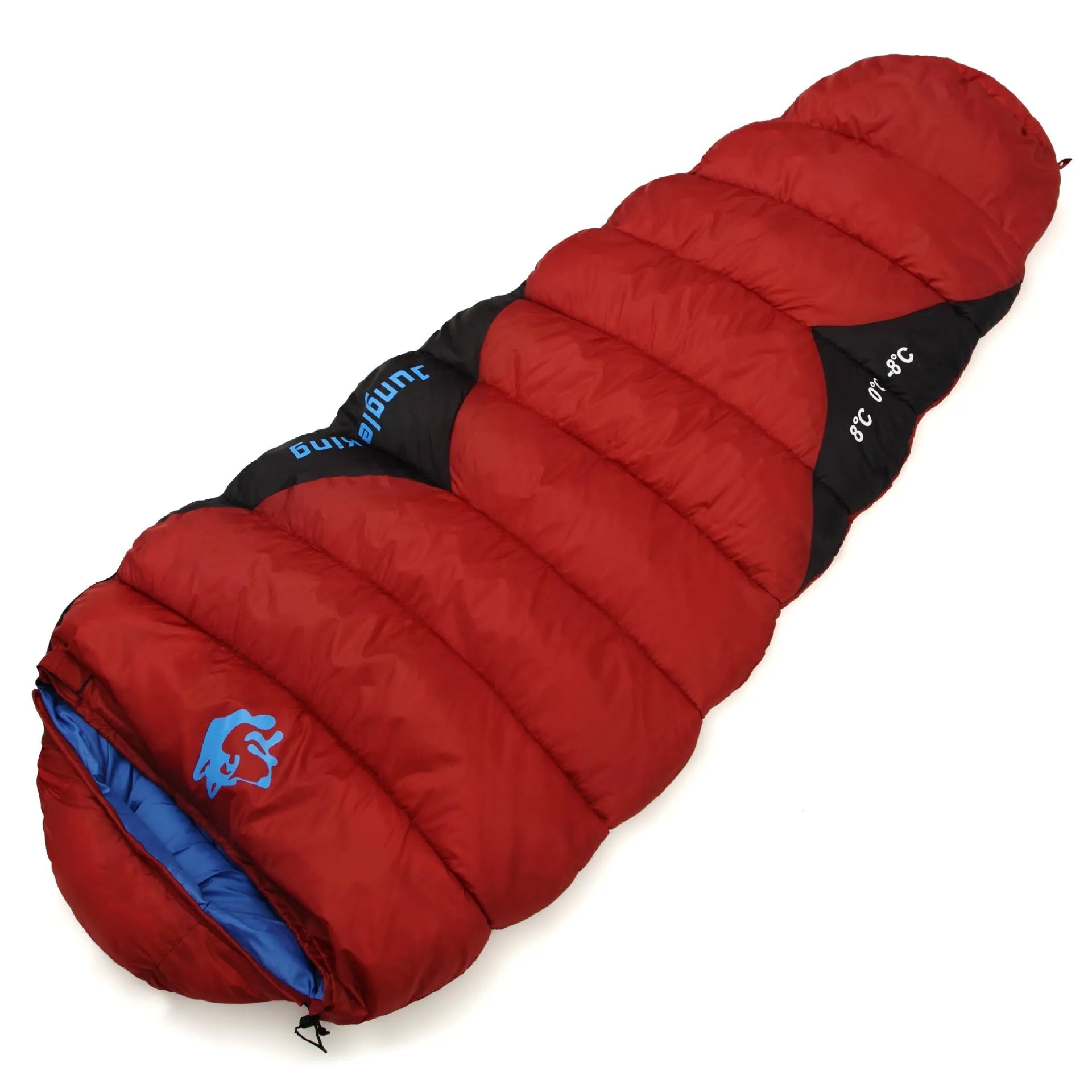 Mummy style camping sleeping bag in Army Green colour with compression storage bag.