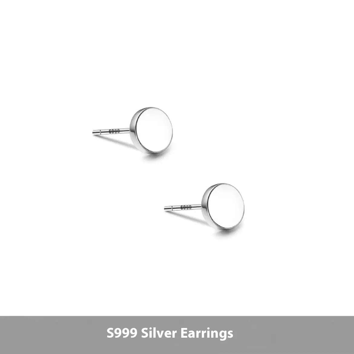 S999 sterling silver flat ear bone studs in silver and black colours, 3mm to 8mm sizes