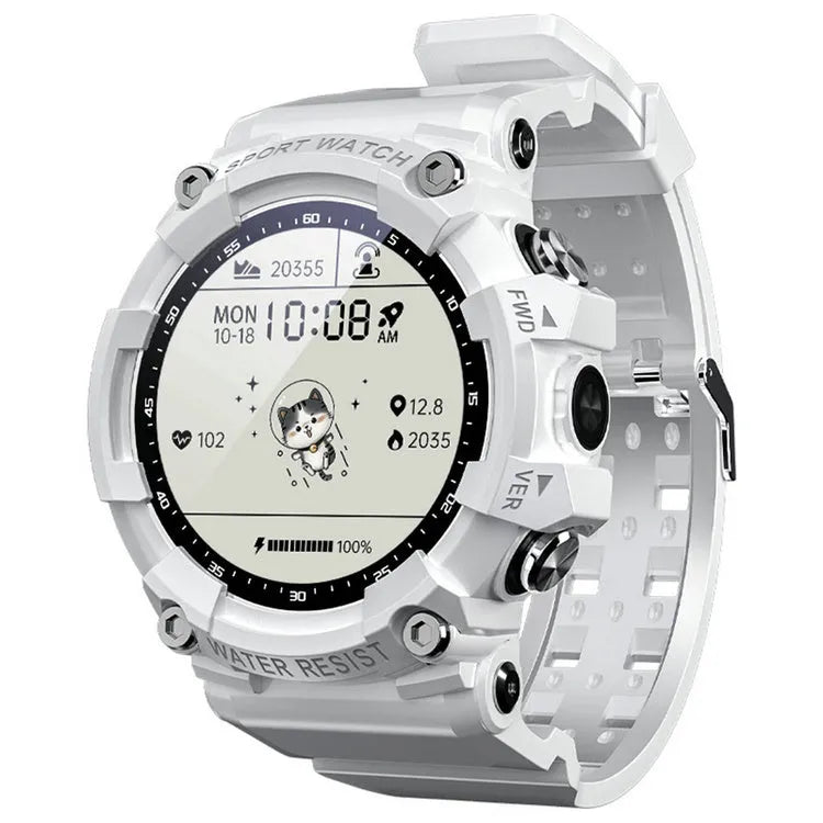 ATTACK 3 IP67 waterproof smart Bluetooth sports watch in black, pink, or white with round dial and health monitoring features