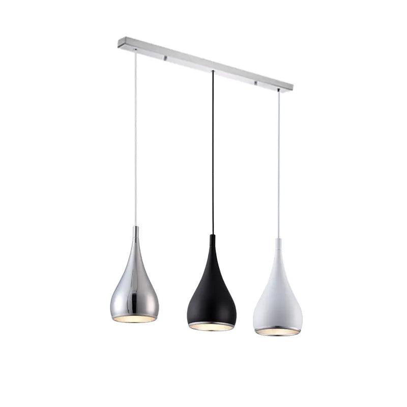 Minimalist iron chandelier ceiling light in black, chrome or white with single head or multi-head disc styles