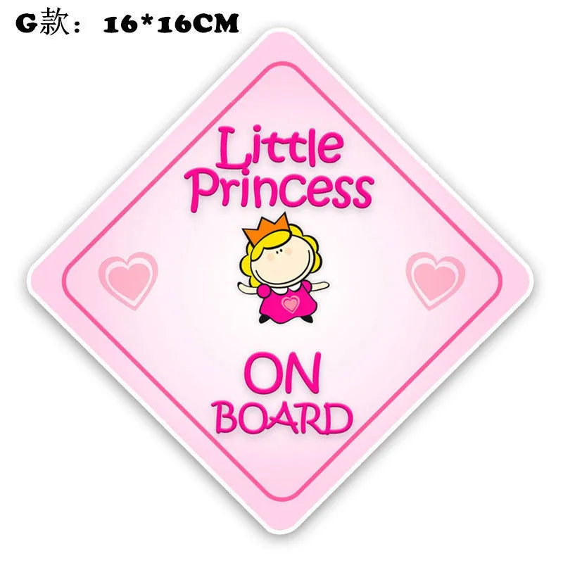 Baby on board car reflective sticker with PET material in baby-themed design for vehicle safety