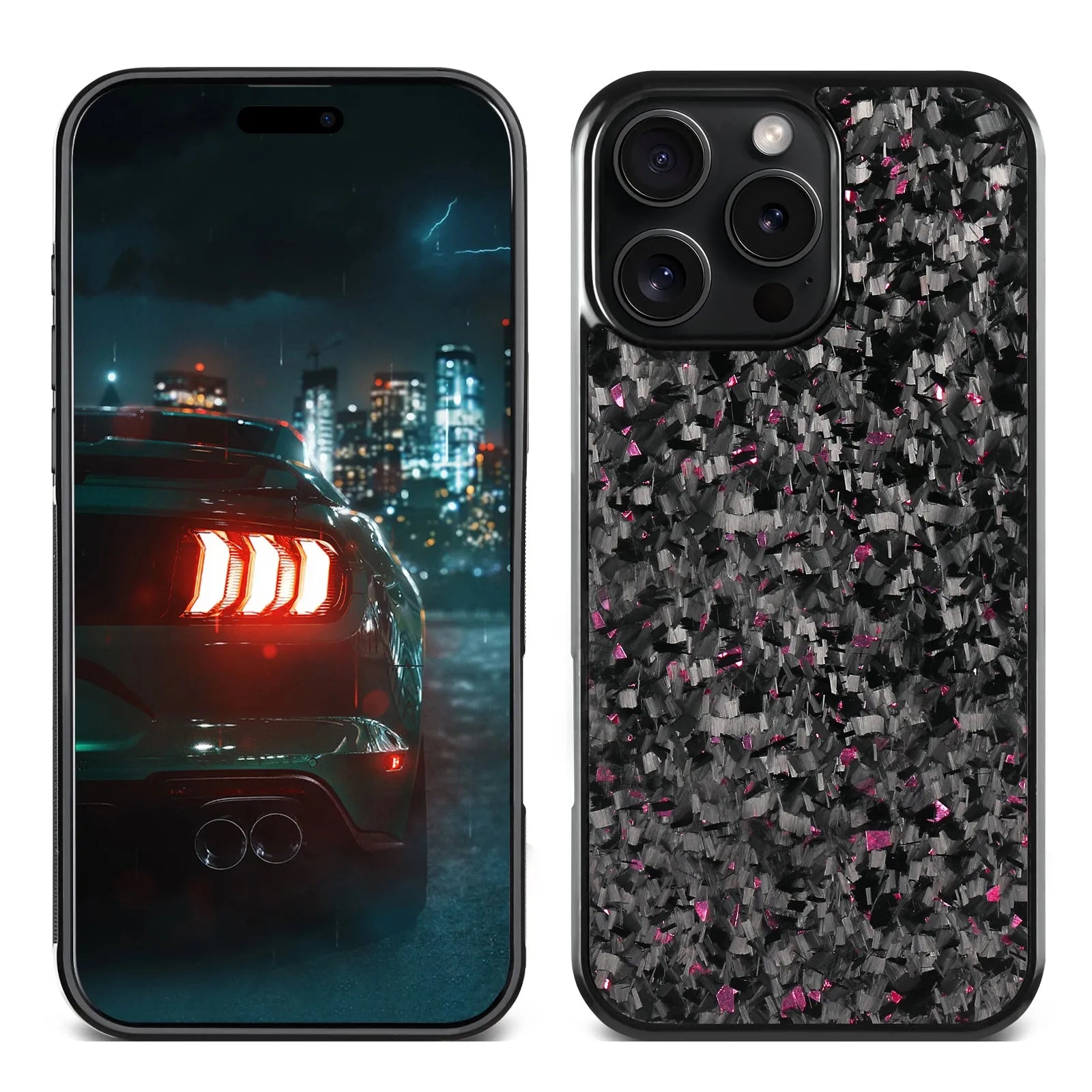 Small grain phone case compatible with iPhone 17 series in black, blue, gold, green, purple, red, and silver