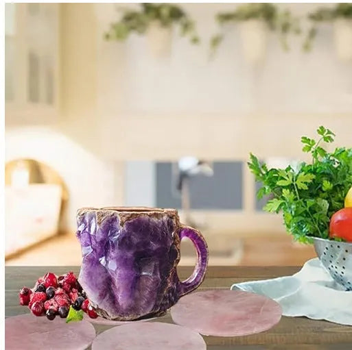 400ml mineral crystal resin coffee mug with handle in various colour options