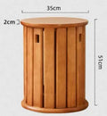 Stackable iron dining stool set with round metal seat in modern simple style