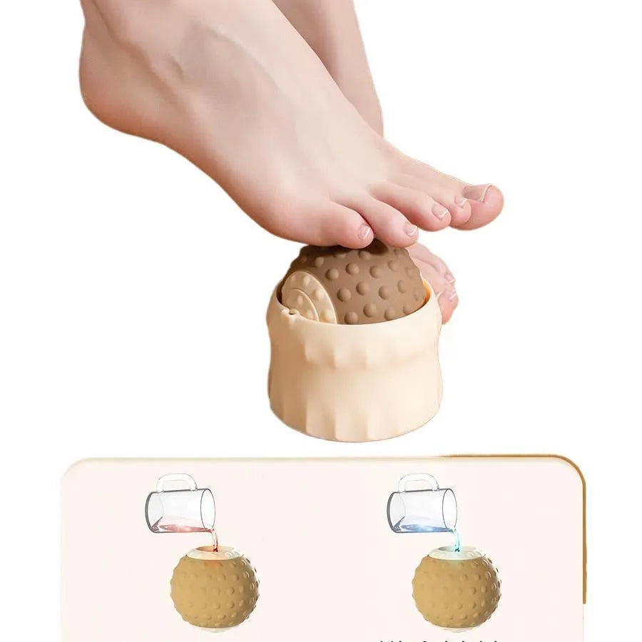 Oil Fruit Green and Caramel Mocha coloured massage balls for cold and hot compress therapy