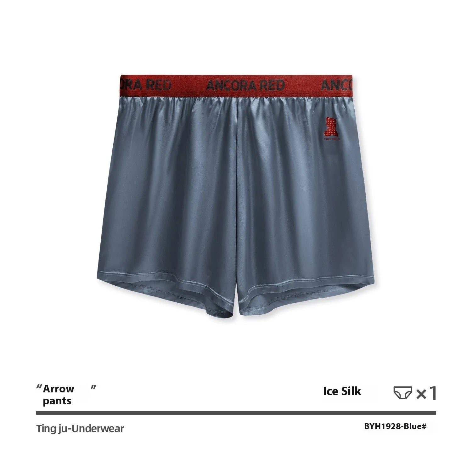Men's solid colour boxer briefs in black, red, blue, silver, purple, and brown on a mid-waist fit.