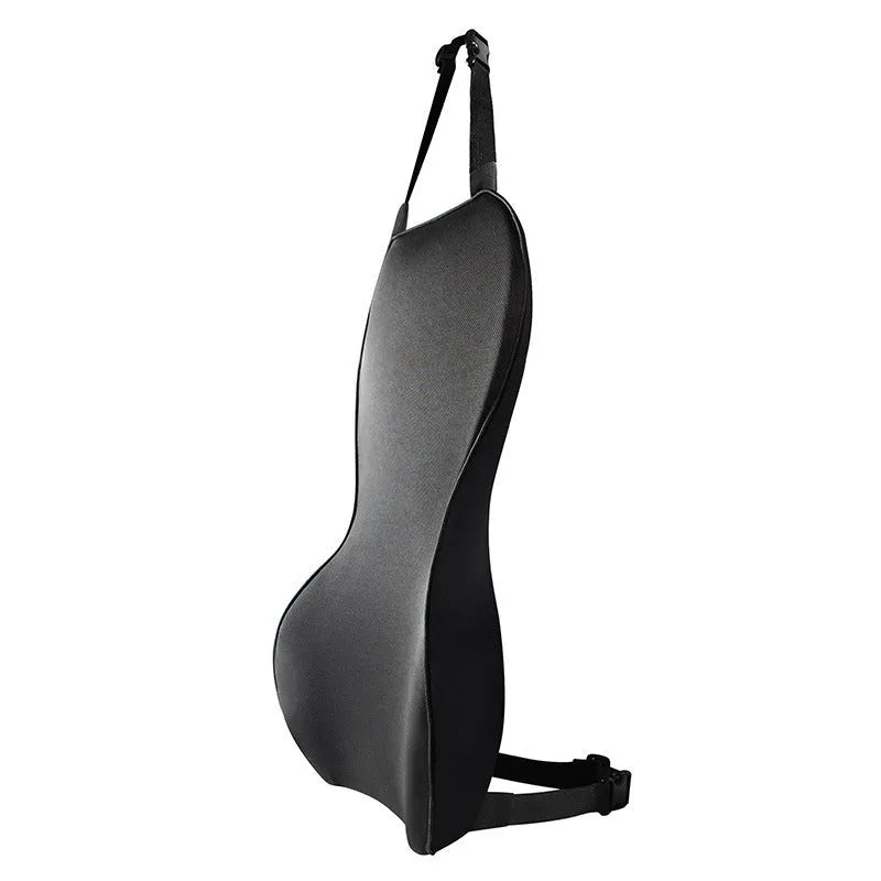 Memory cotton car lumbar support cushion in a solid colour on a car seat.