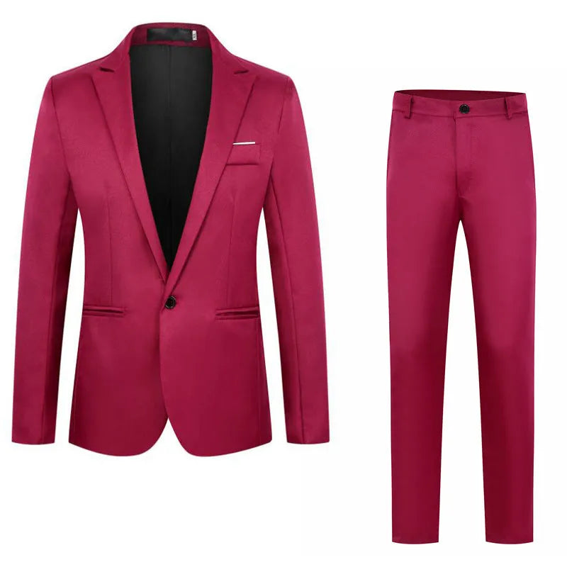 Men's loose fit wedding suit jacket in acetate fibre available in eight colours with Asian sizing