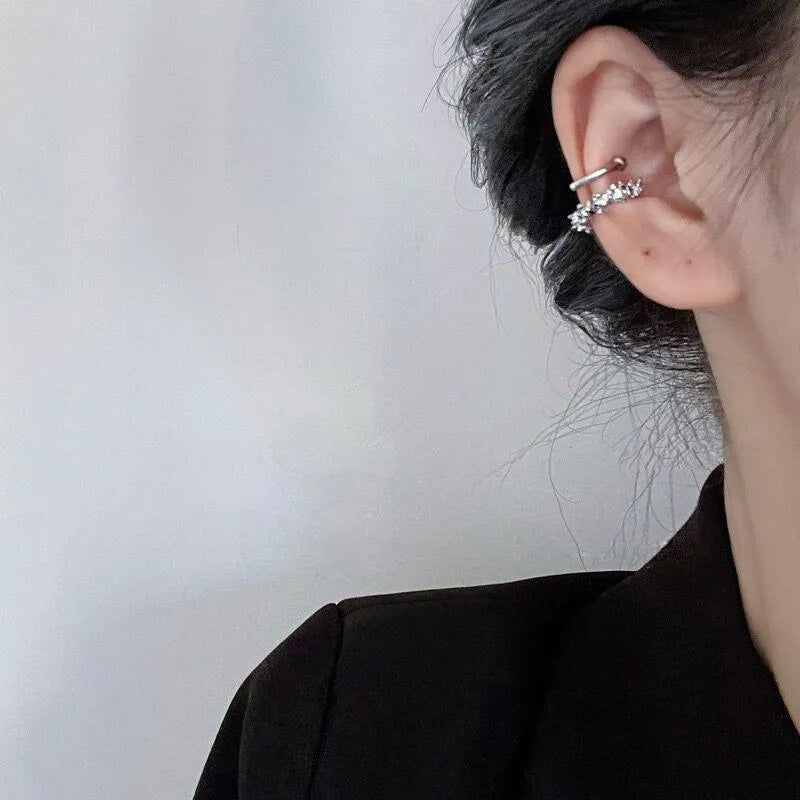 Irregular geometric clip-on earrings with frosty finish in B4710 colour tone
