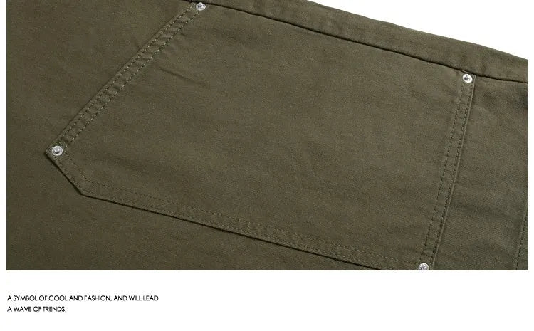 Loose fit workwear cropped pants with wide-leg silhouette in apricot, red, or army green colours