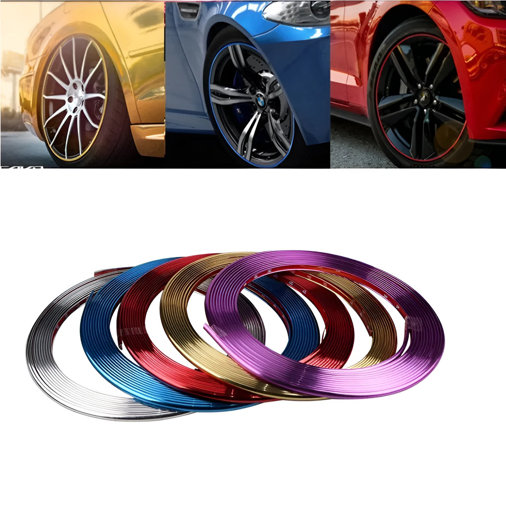 Purple metallic wheel trim sticker roll for vehicle hub decoration and protection