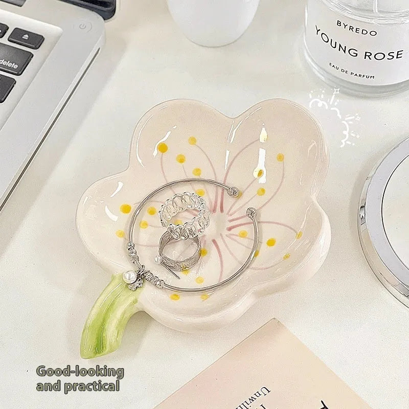 Yellow porcelain storage tray with optional night light, shown in pink and white shell options.