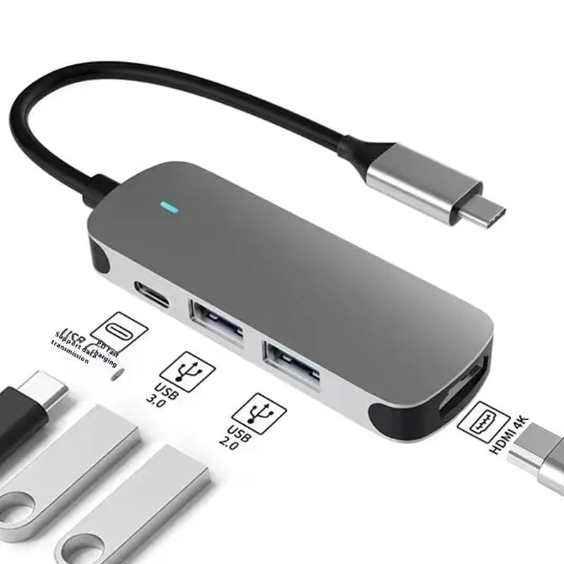 Type-C 7-in-1 expansion dock with HDMI port, USB 3.0 hub, and 15cm connecting cable
