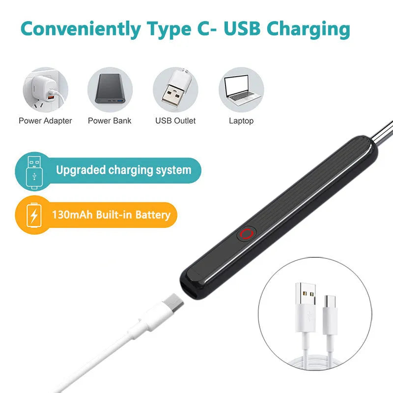 NE3 wireless ear otoscope ear wax removal tool with camera LED light and 360 HD lens