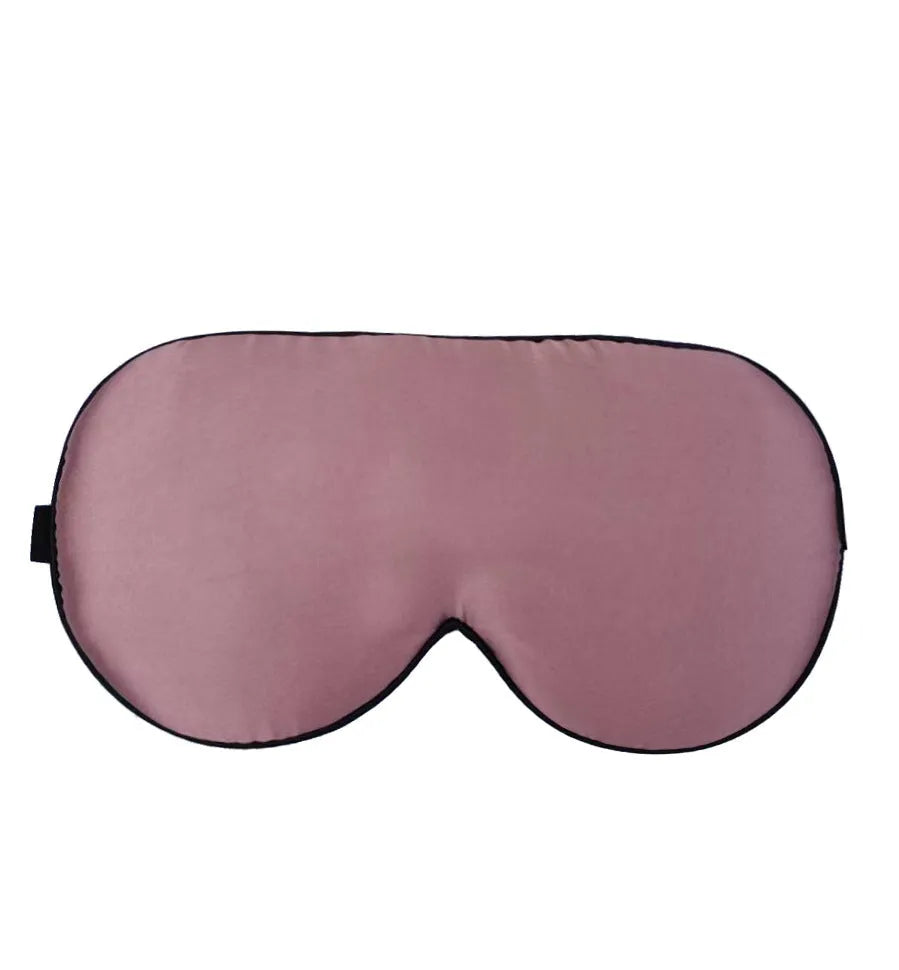 Double-sided mulberry silk sleep eye mask in multiple colours with adjustable elastic straps.