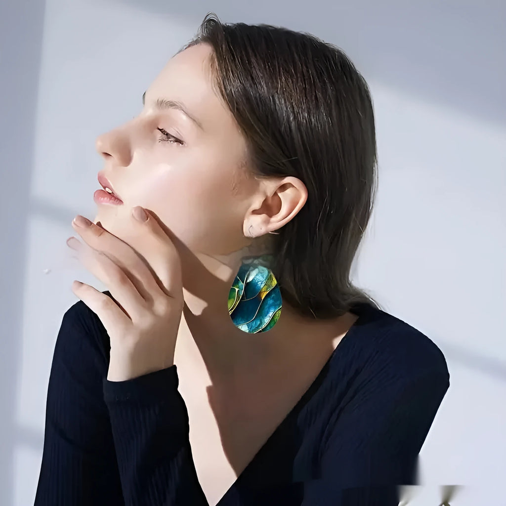 Acrylic flat branch knot drop earrings with personality style design