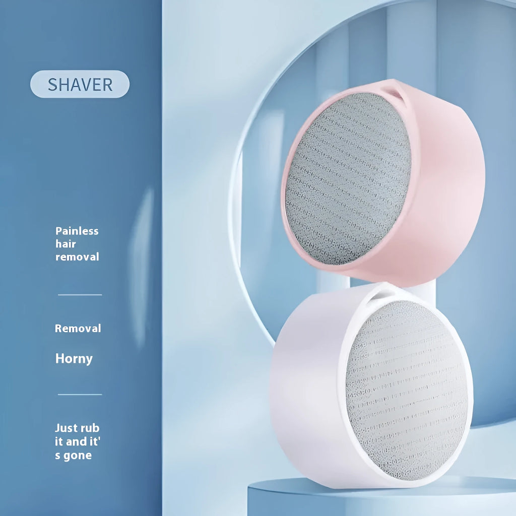 A 2-in-1 plastic nano glass epilator and dead skin remover foot grinder device.