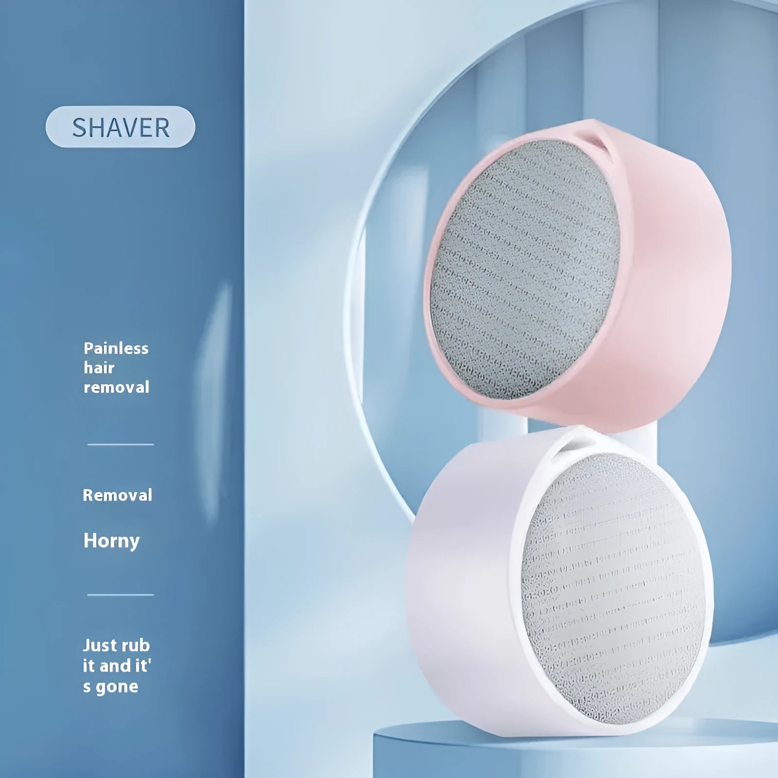 A 2-in-1 plastic nano glass epilator and dead skin remover foot grinder device.