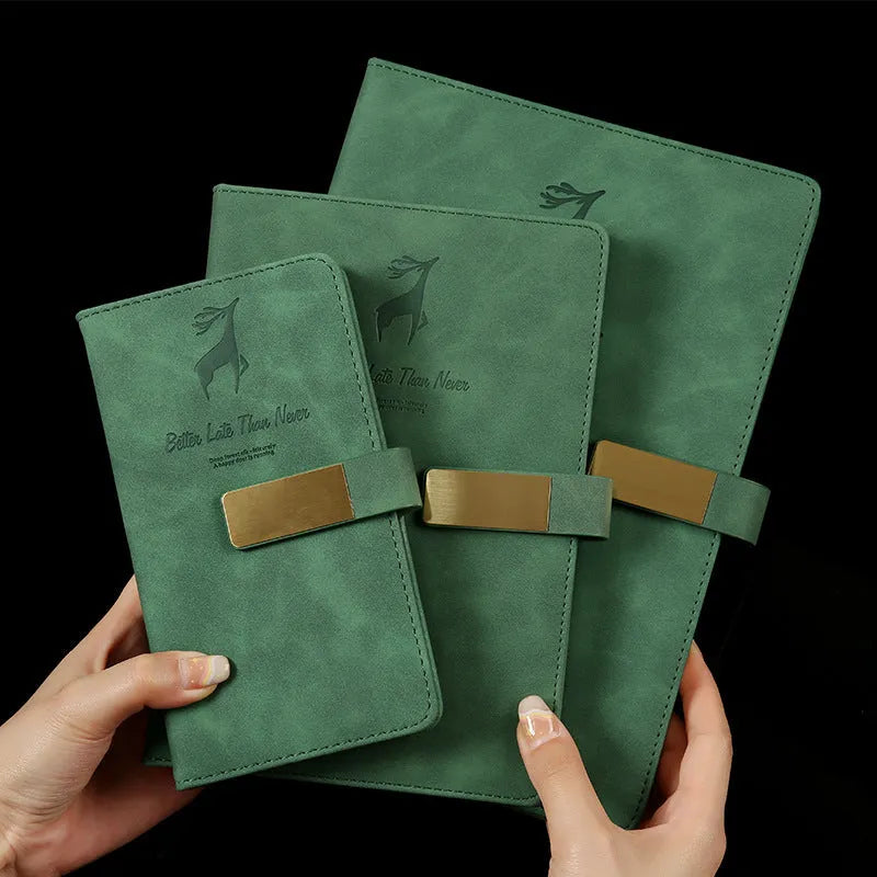 Deer Head PU leather notebook with 120 sheets and embossed cover in A5 size