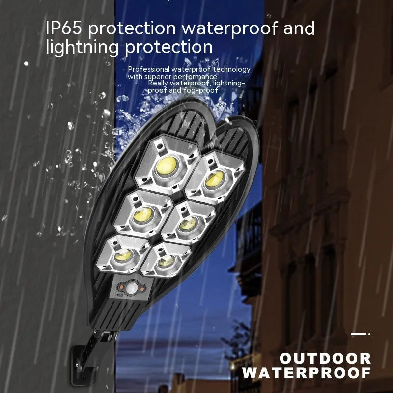 Six-eye sword design solar garden lamp with remote control for outdoor pathway lighting