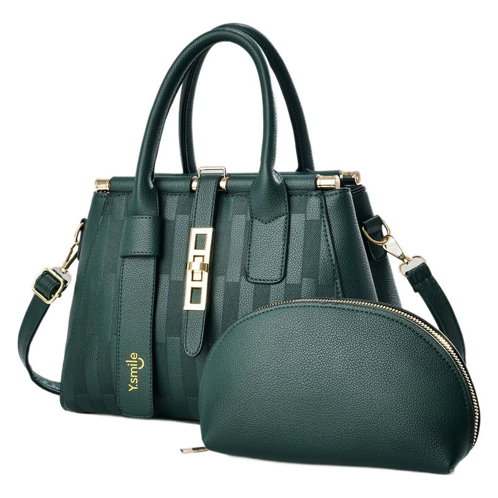 Round PU leather crossbody shoulder bag in multiple colours, dimensions 28x13x20cm.