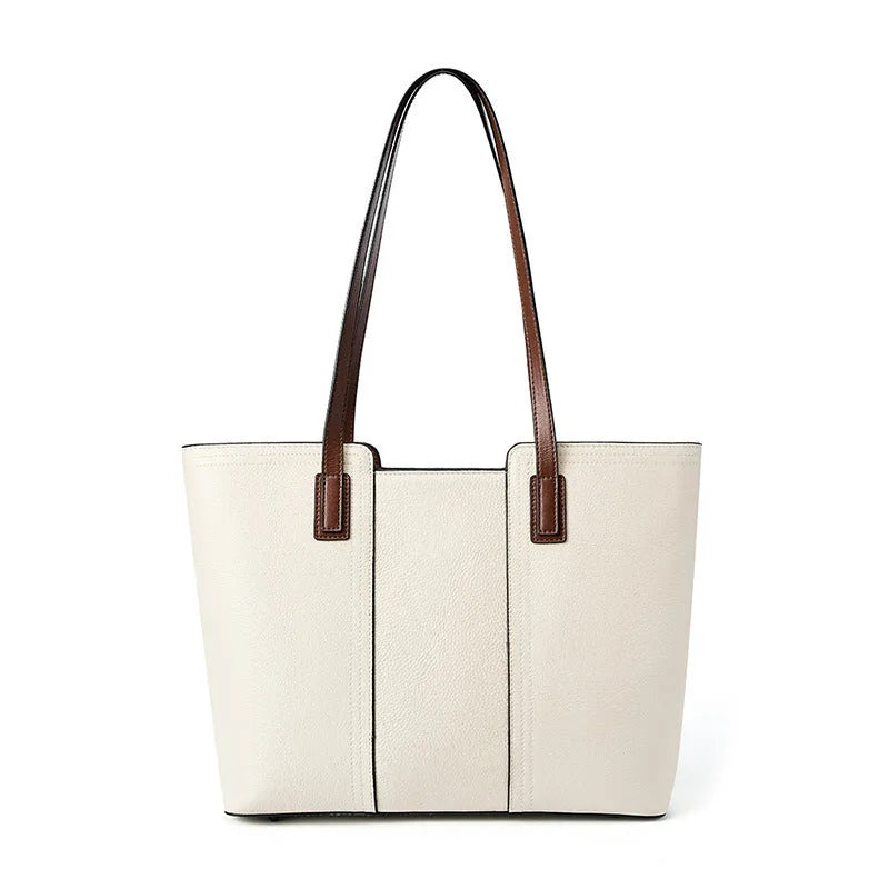 Genuine leather women's crossbody bag with multiple internal compartments in horizontal square design