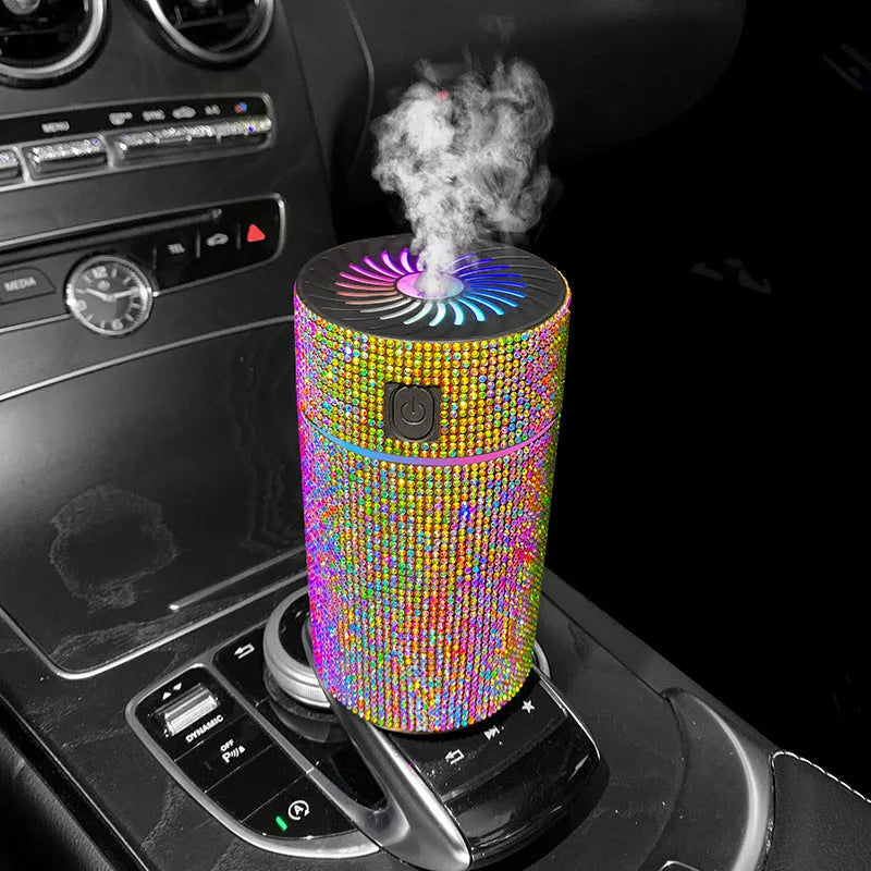 Car mounted air purification humidifier in water diamond material with USB power cord