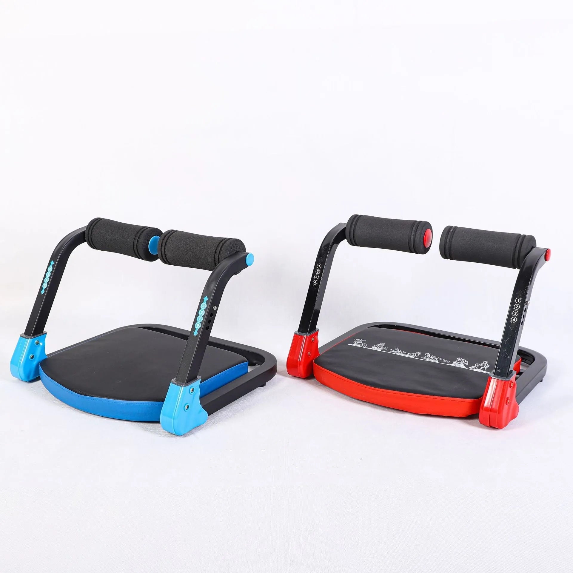 Household mini multifunctional abdominal device in sky blue and red colour options