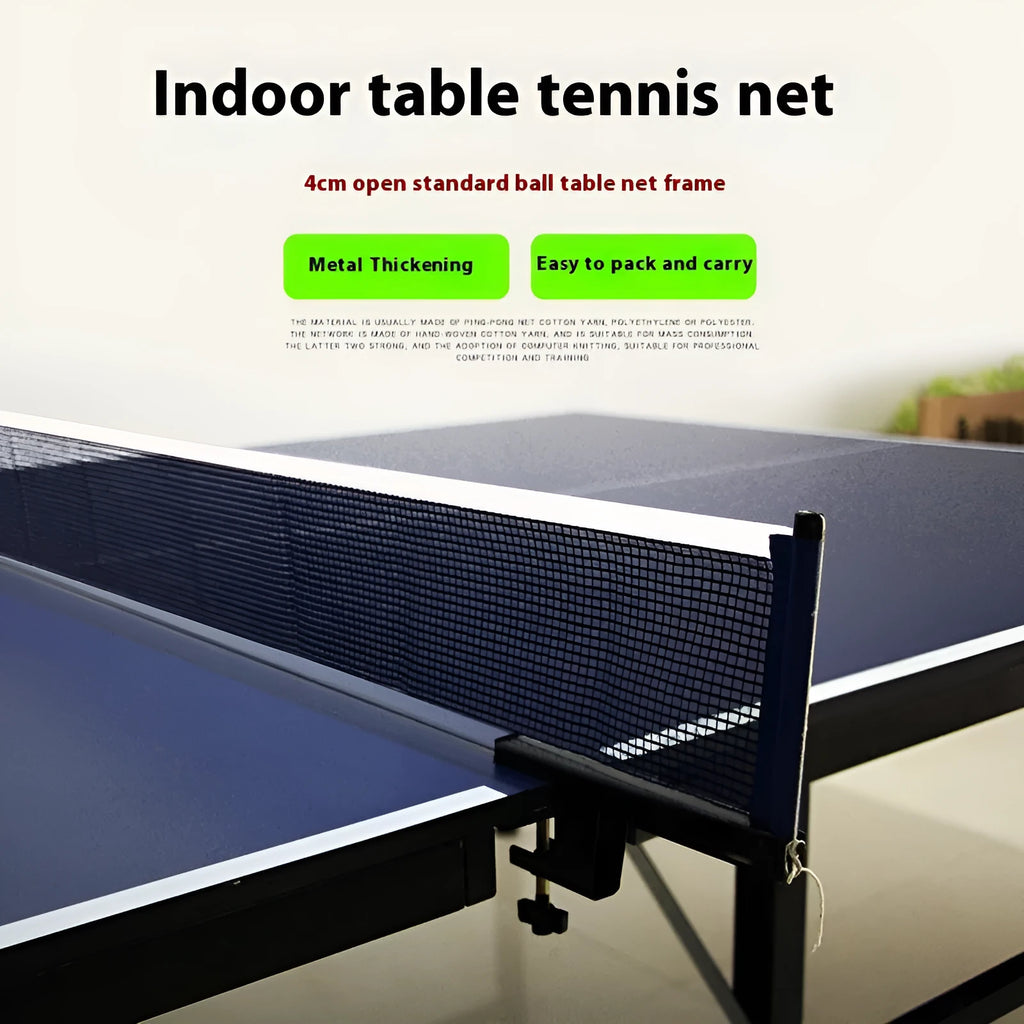 White indoor open grid table tennis frame with universal thickened large clip posts