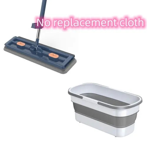 Large flat mop with 360 rotating head and stainless steel extended handle for home floor cleaning