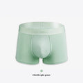 Men's solid colour cotton boxers in black, white, silver grey, and light green