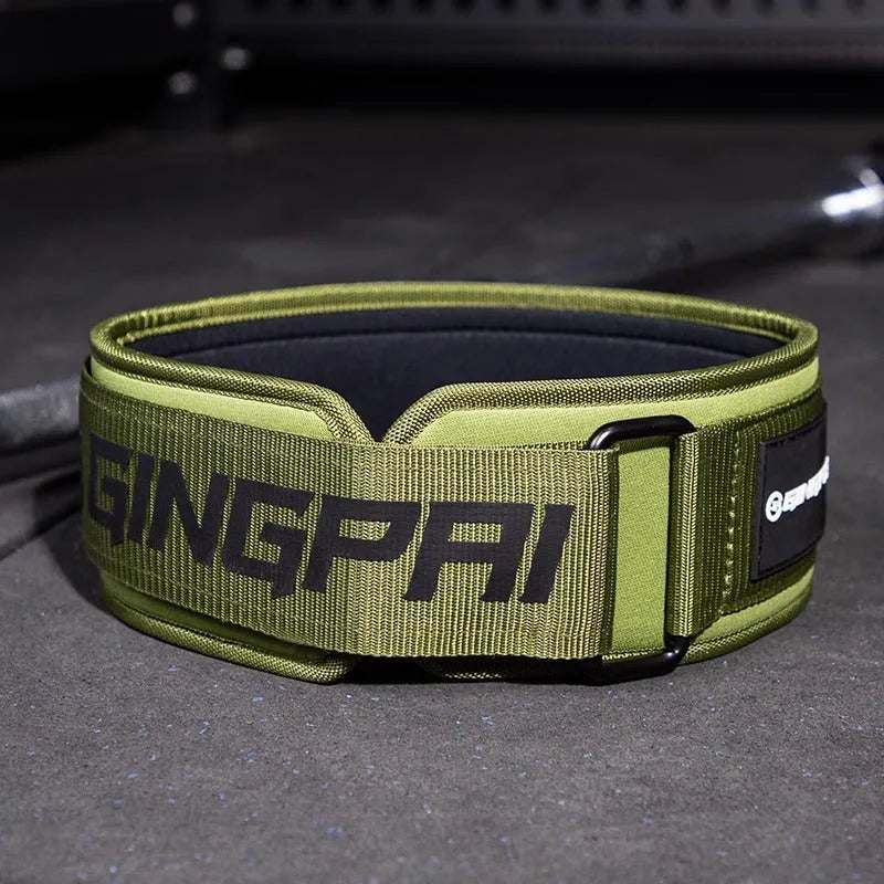 Abdominal training belt with lumbar support for weightlifting exercises in multiple colour options