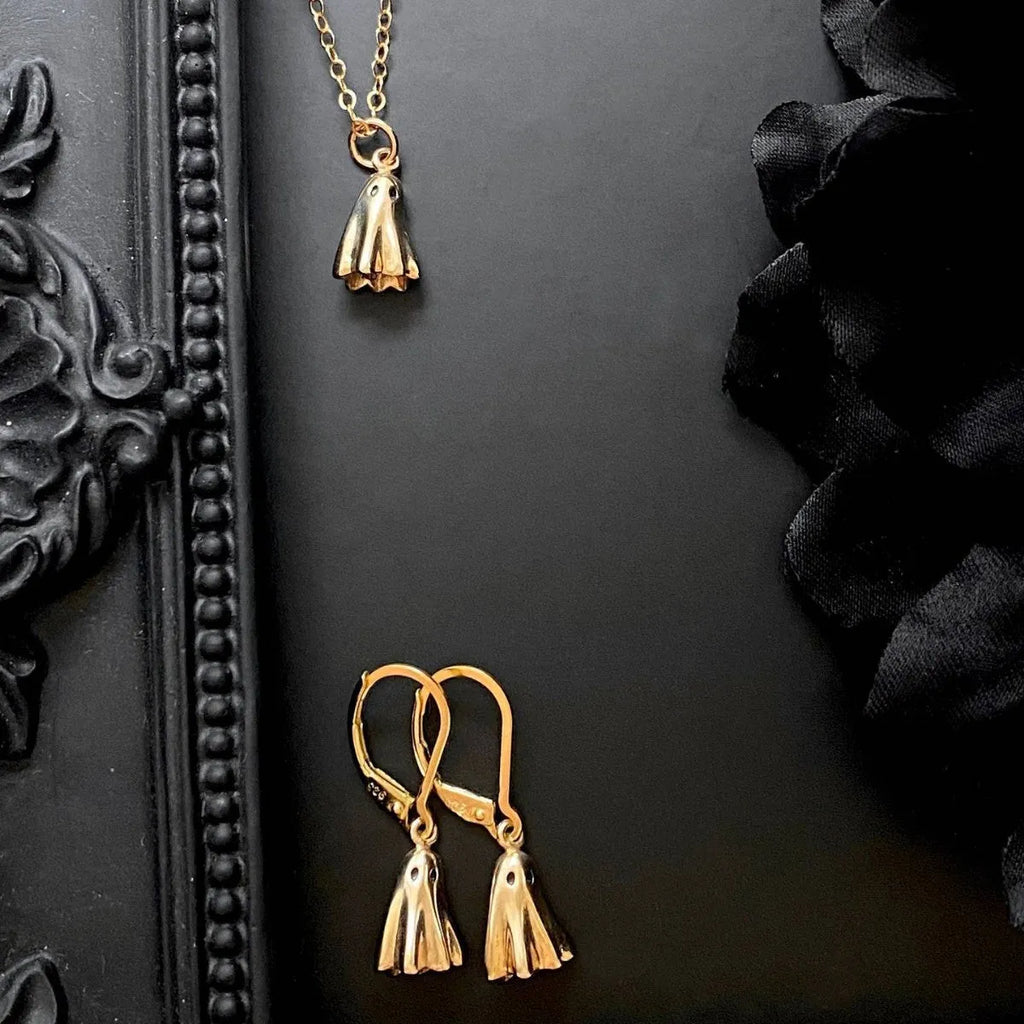 Ghost pendant necklace with stainless steel chain and titanium steel electroplated pendant