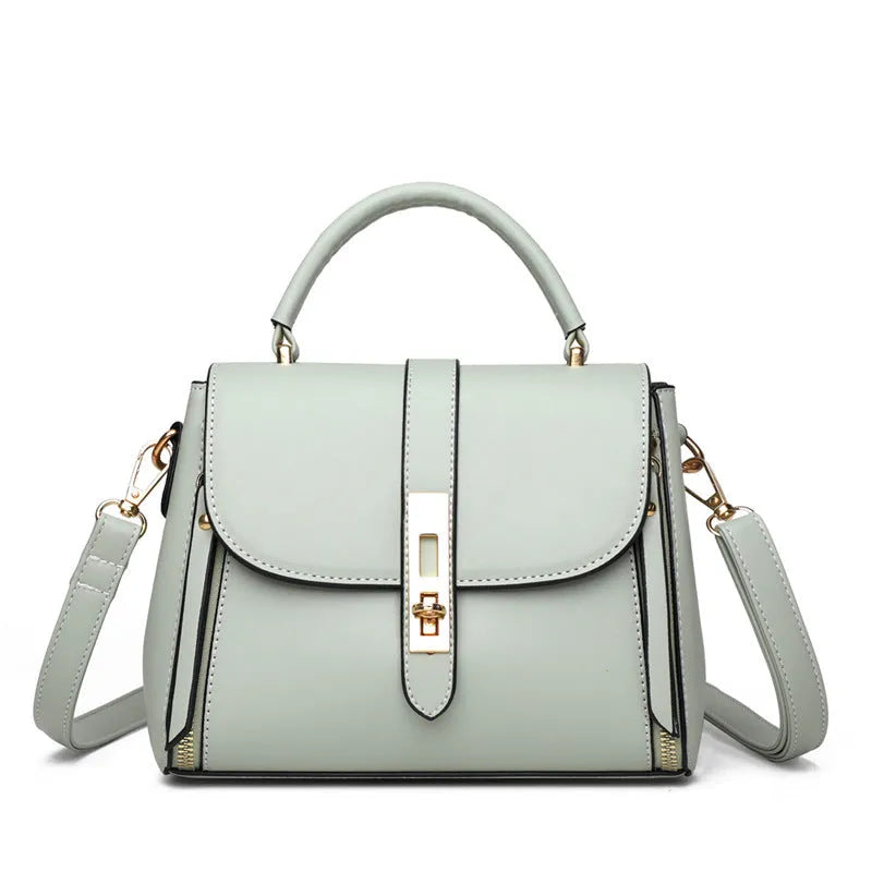 Soft black PU women's messenger shoulder bag with square vertical shape