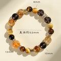 Women's natural yellow tower crystal string beads bracelet with 10mm Jinba design