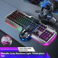 Aluminium mechanical gaming keyboard with a silver black finish and a central control knob.
